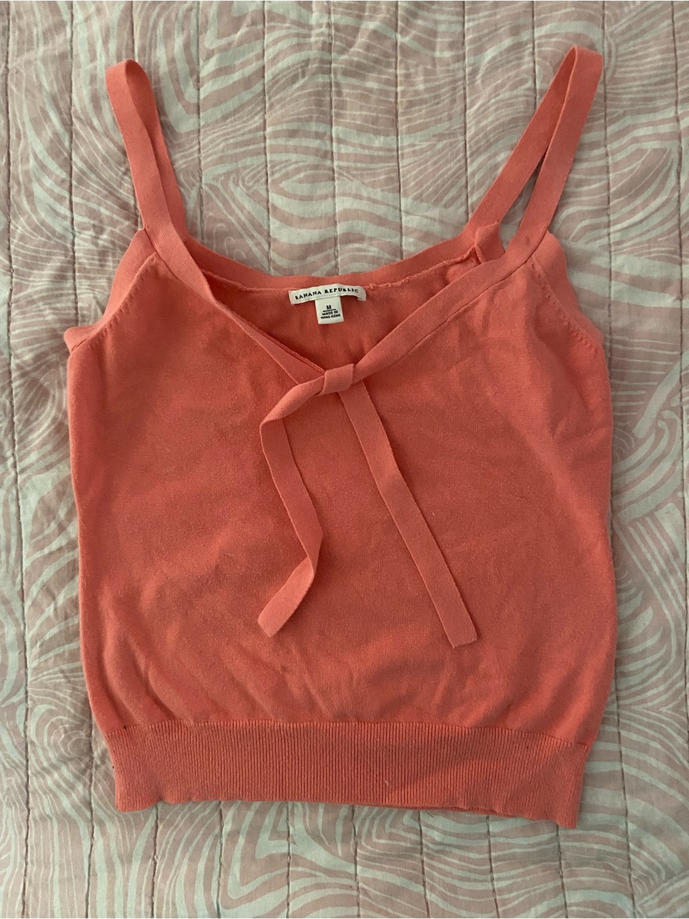 Banana Republic Coral Tie-Front Knit Cami Top
